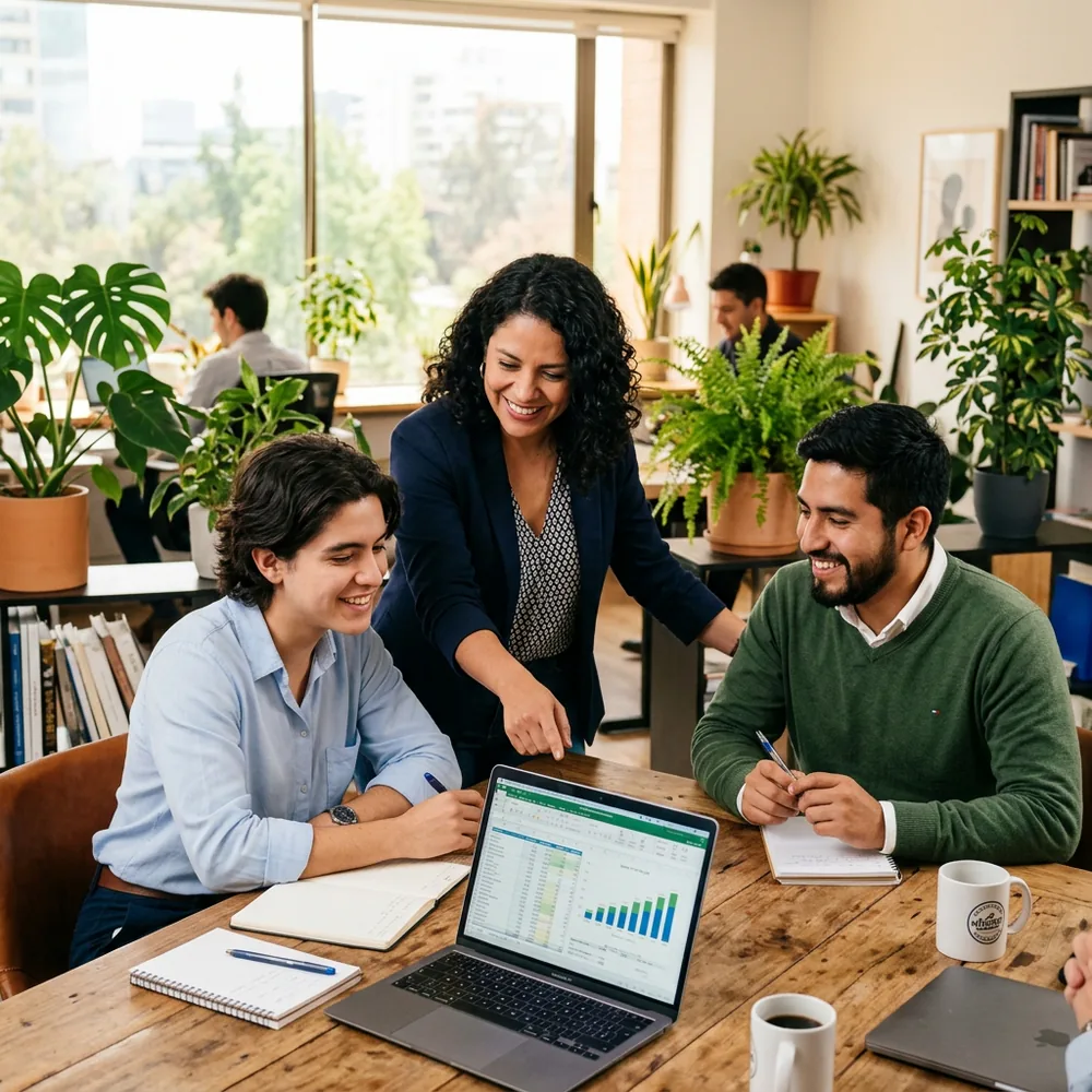 LATAM professionals collaborating and growing in a modern workspace